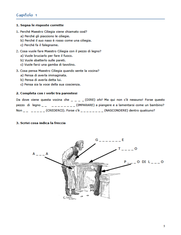 Imparo l’italiano con Pinocchio - Quaderno degli esercizi - PDF stampabile - immagine 2